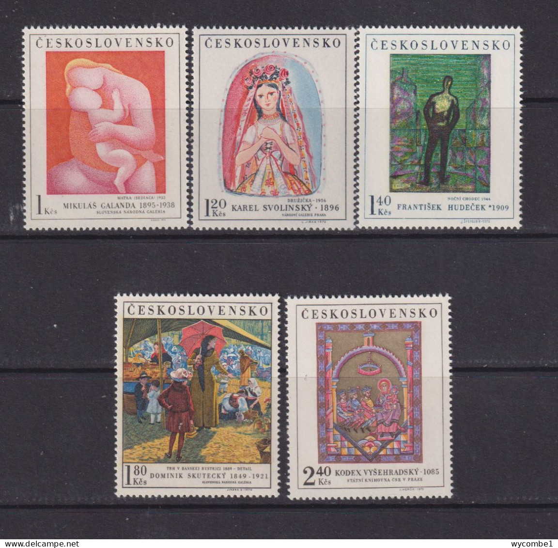 CZECHOSLOVAKIA  - 1970 Art Set Never Hinged Mint - Unused Stamps
