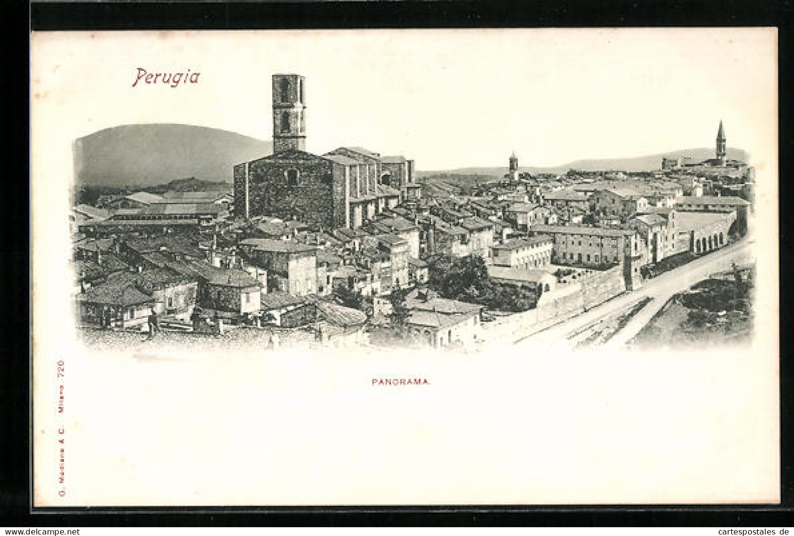 Cartolina Perugia, Panorama  - Perugia