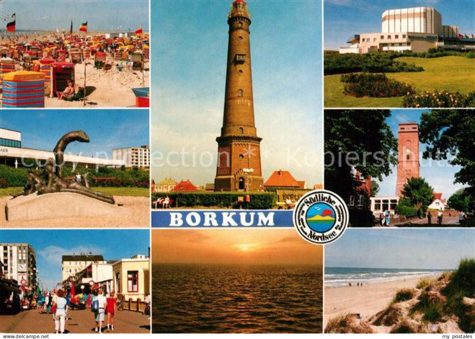 73311386 Borkum Nordseebad Strand Leuchtturm Duenen  Borkum Nordseebad - Borkum