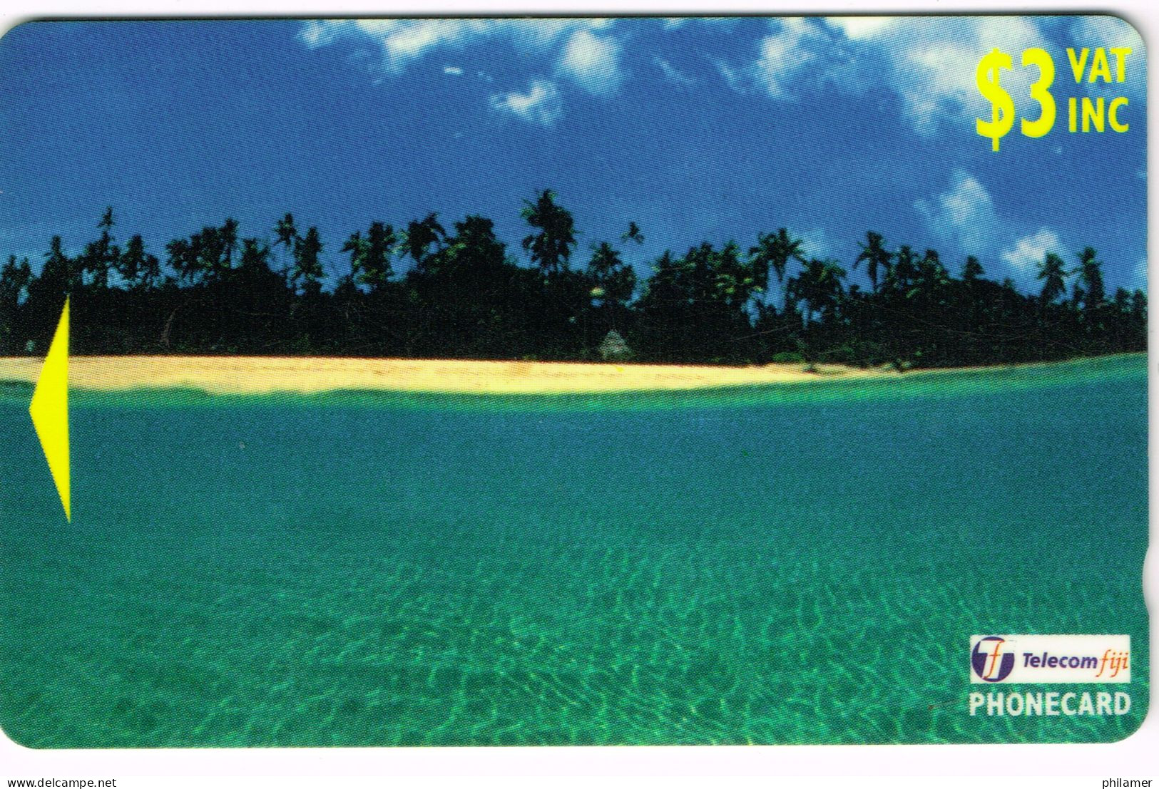 Fidji Fiji Phonecard Telecarte Telecom 3 $ Sunbather's Paradise Ile Island Plage Beach Ut BE - Fiji