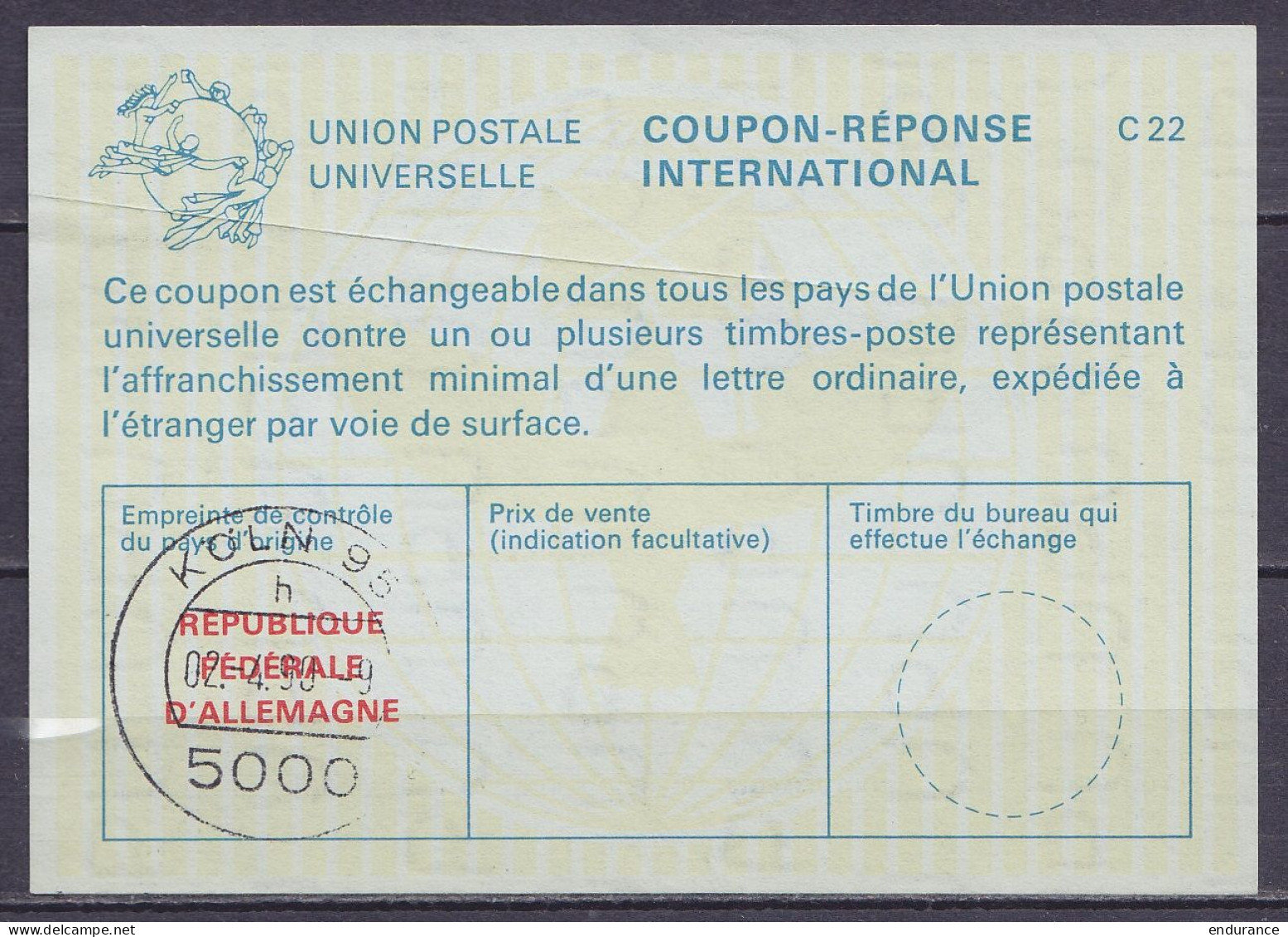 Coupon Réponse International - Republique Fédérale D'Allemagne - Càd KÖLN /02.4.1990 - Other & Unclassified