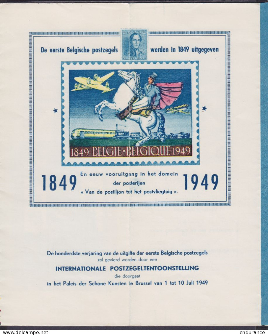 Dépliant Pub "Honderste Verjaring Zijner Eerste Postzegels" - N°787+788+789 Càd "FOIRE INTERNATIONALE / BRUXELLES /15-5- - Cartas & Documentos