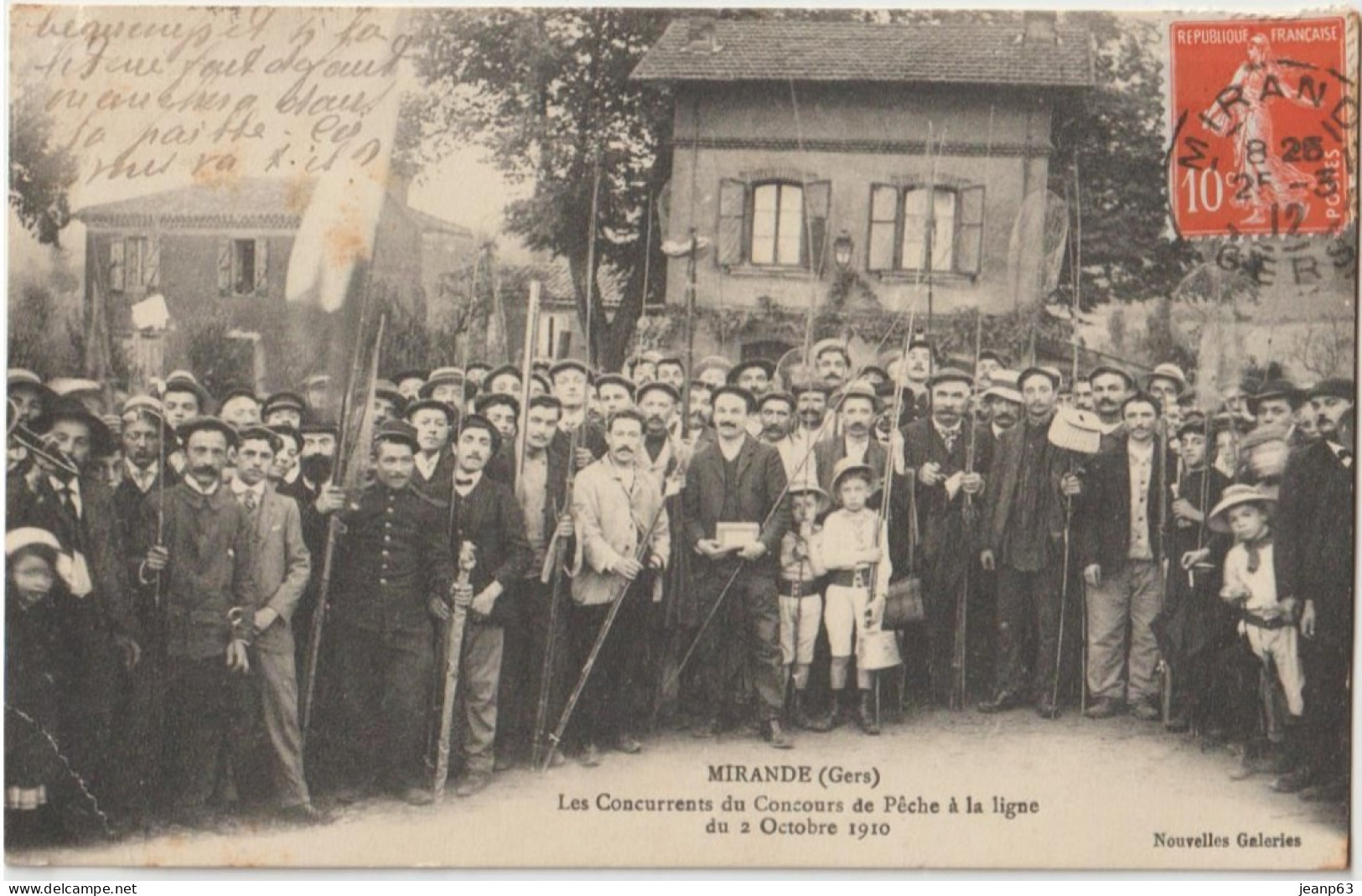 MIRANDE  Les Concurrents Du Concours De Pêche à La Ligne Du 2 Octobre 1910 - Mirande