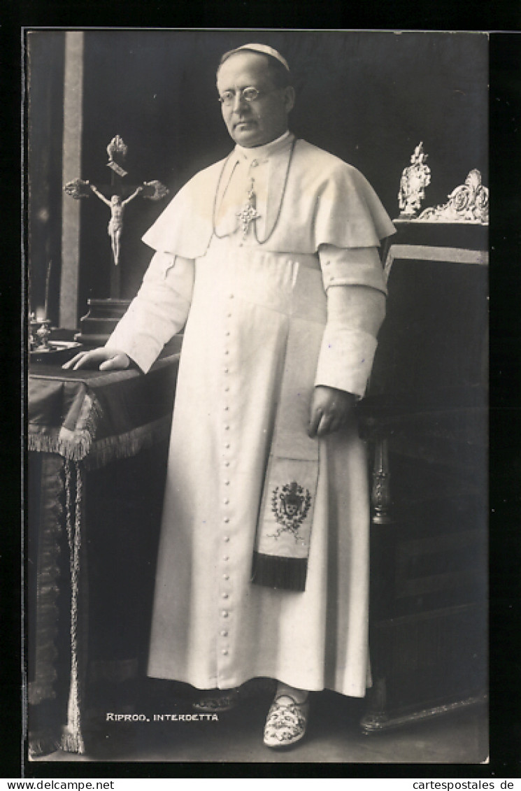 AK Papst Pius XI. In Weisser Soutane  - Popes