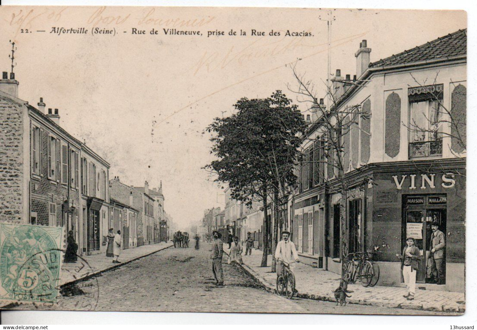 Carte Postale Ancienne Alfortville - Rue De Villeneuve, Prise De La Rue Des Acacias - Alfortville