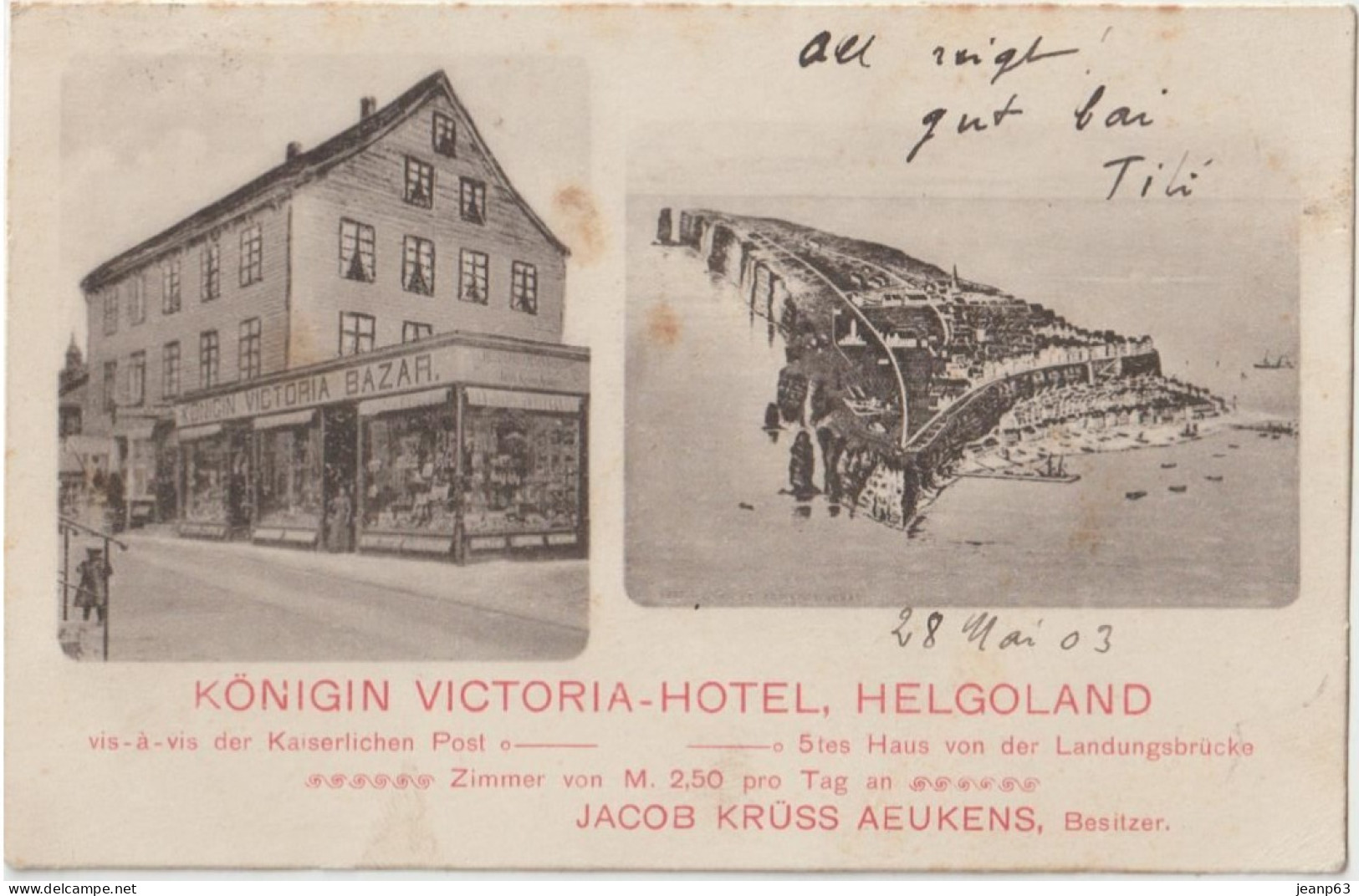 HELGOLAND  KÖNIGIN VICTORIA-HOTEL... (2 Scans) - Helgoland