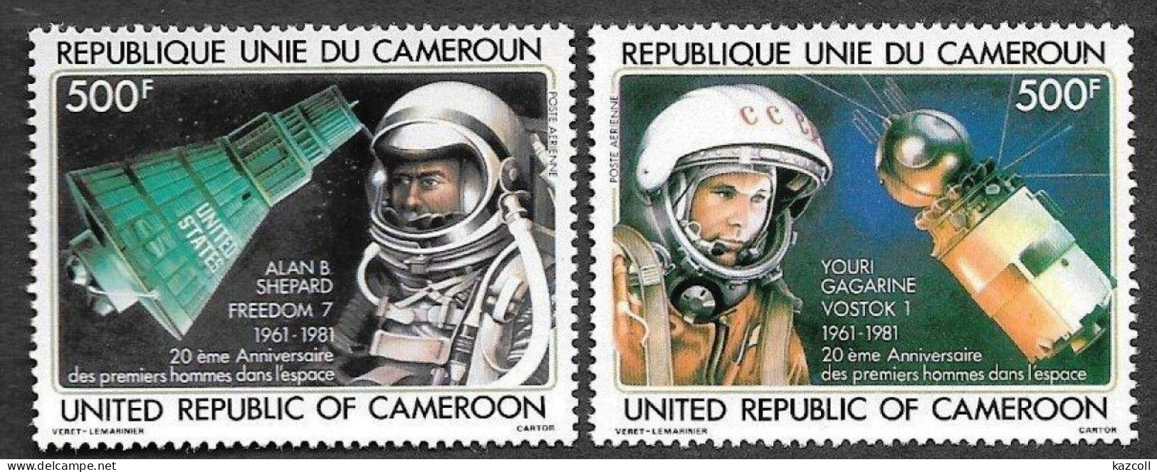 Cameroon 1981. Space. Gagarin "Vostok 1" Shepard "Mercury - Redstone 3 - Cameroon (1960-...)