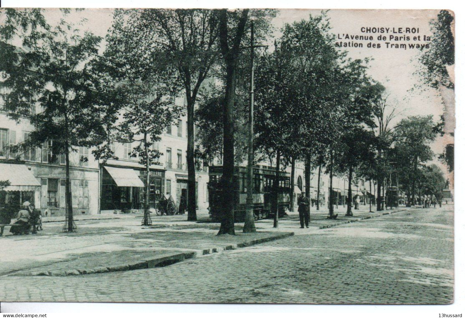 Carte Postale Ancienne Choisy Le Roi - L'Avenue De Paris Et La Station De Tramways - Chemin De Fer - Choisy Le Roi
