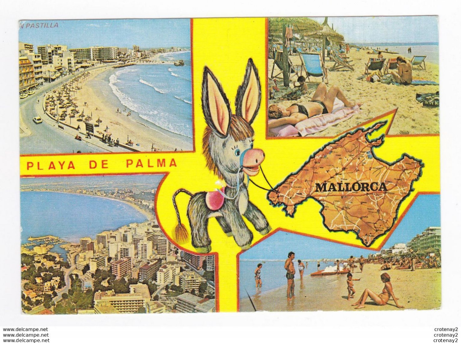 PLAYA DE PALMA N°2474 MALLORCA Petit Ane En 1988 Baignade Bronzage - Palma De Mallorca