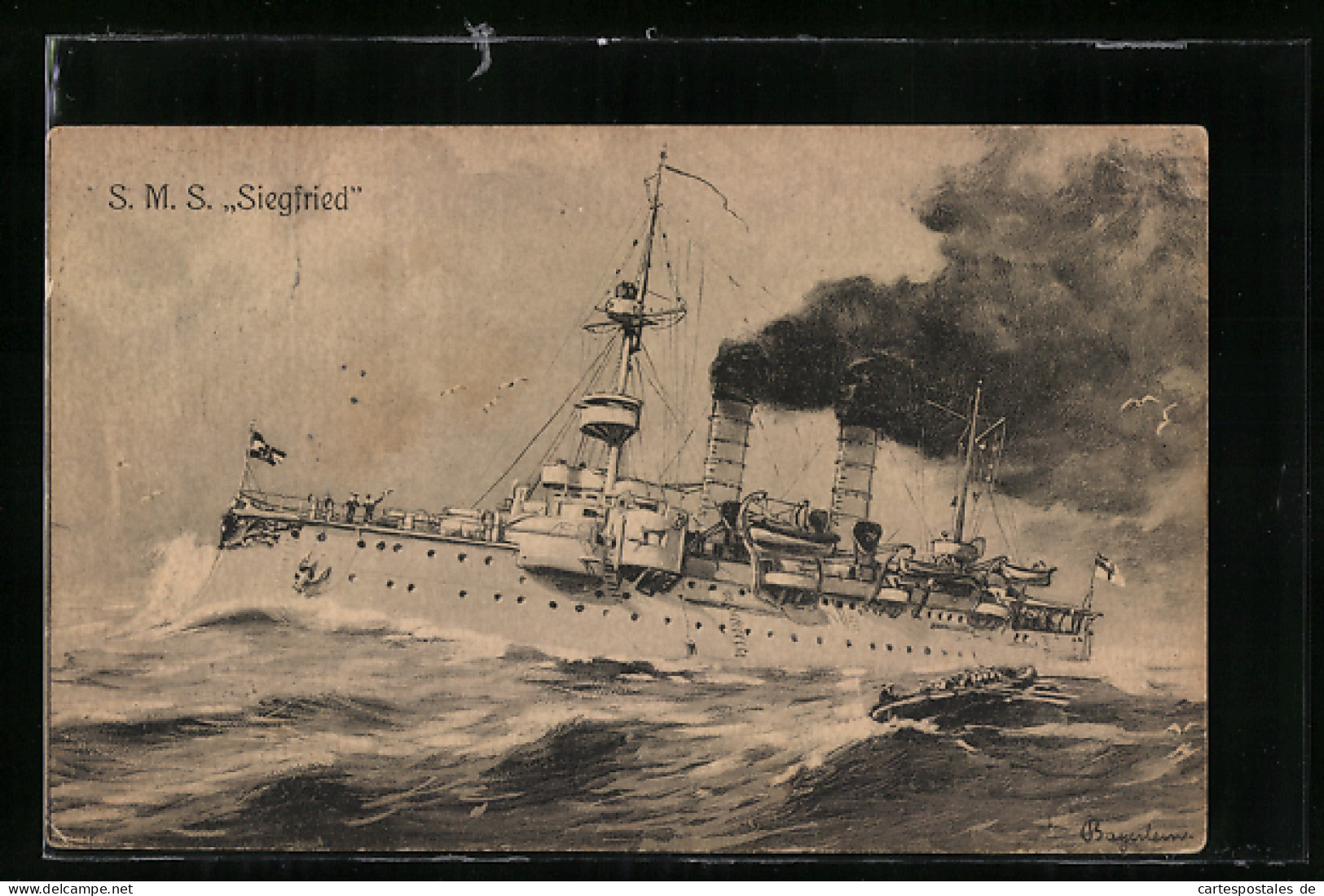 AK S. M. S. Siegfried In Voller Fahrt  - Warships