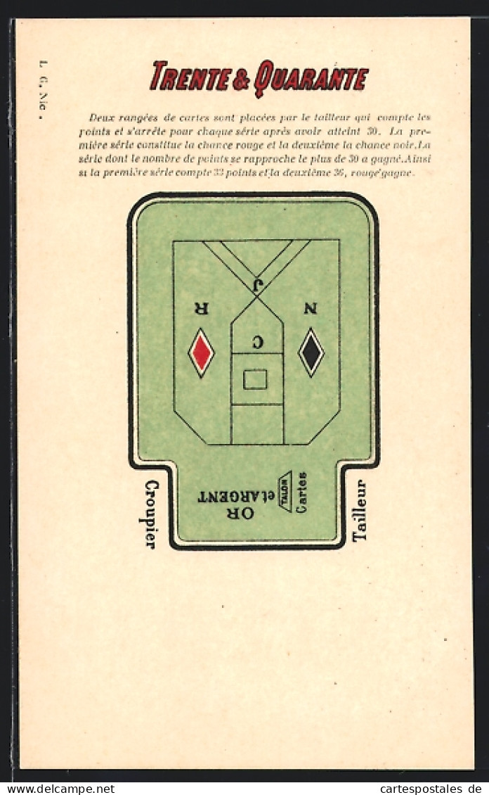 AK Kartenspiel Trente & Quarante  - Spielkarten