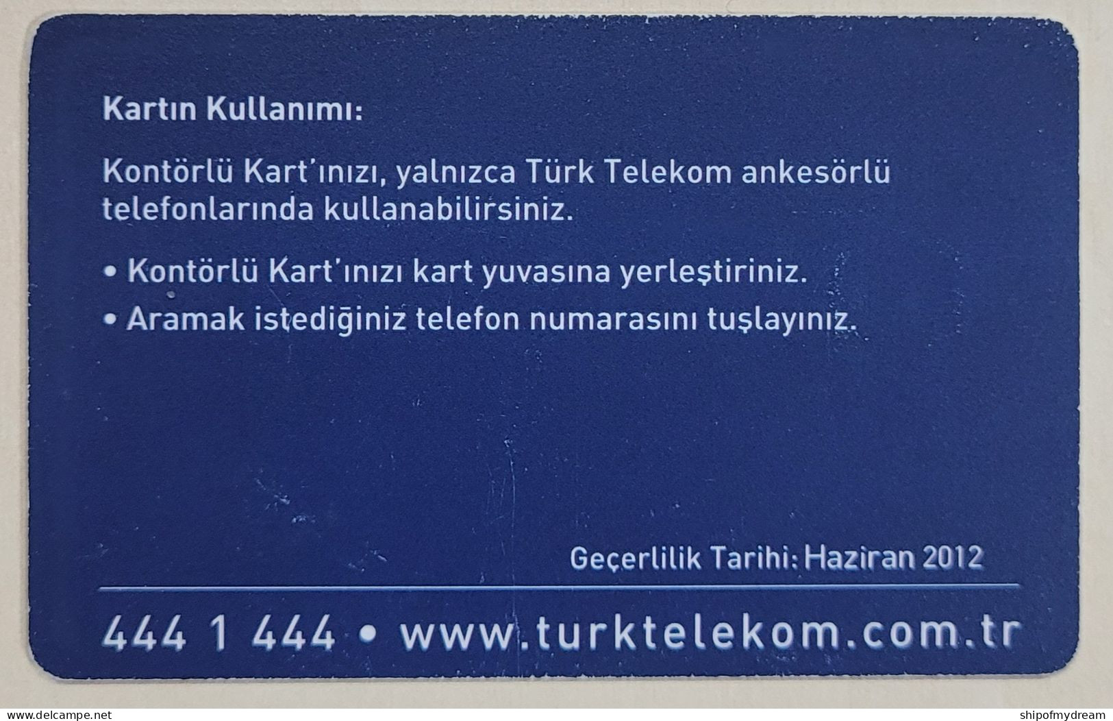 Turkey. Turk Telekom. TR-TT-C-0211. Kontorlu Kart 50. 2012 - Turquia
