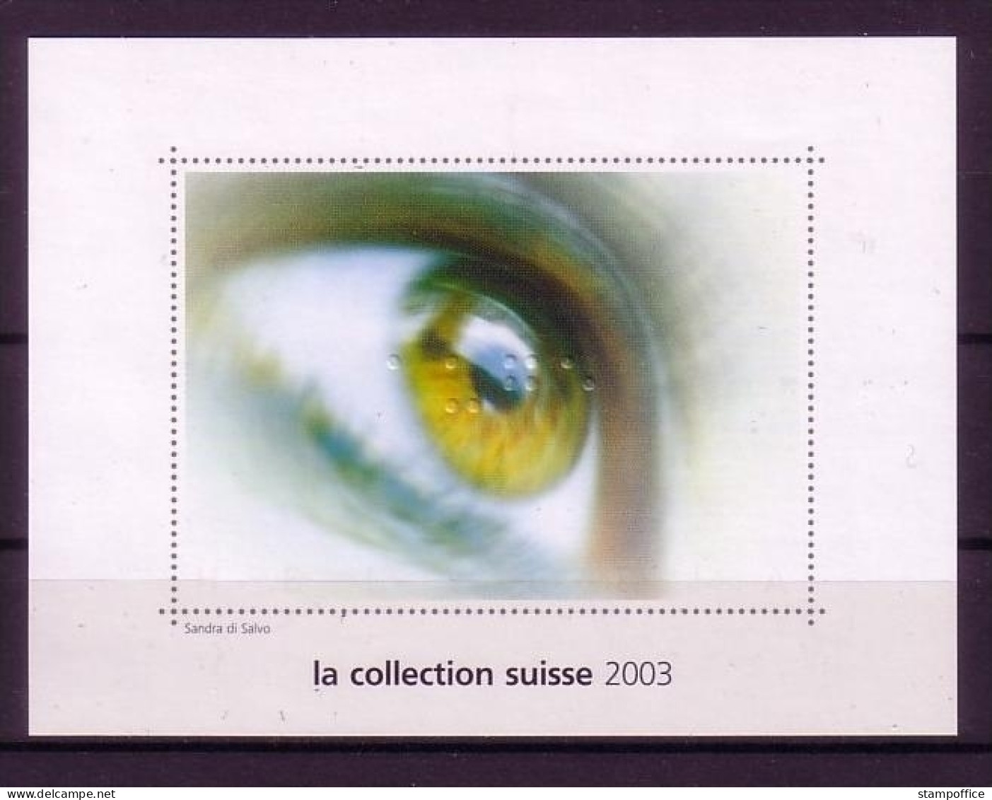 SCHWEIZ VIGNETTE AUS JAHRESALBUM 2003 AUGE MIT BRAILLE-SCHRIFT - Blocks & Kleinbögen