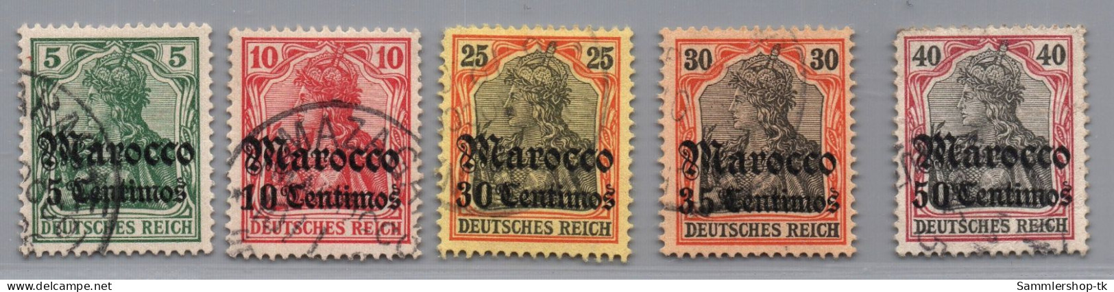 Deutsche Auslandspostämter Marokko Michel-Nr. (Lot Aus) 22 - 27 Gestempelt - Deutsche Post In Marokko