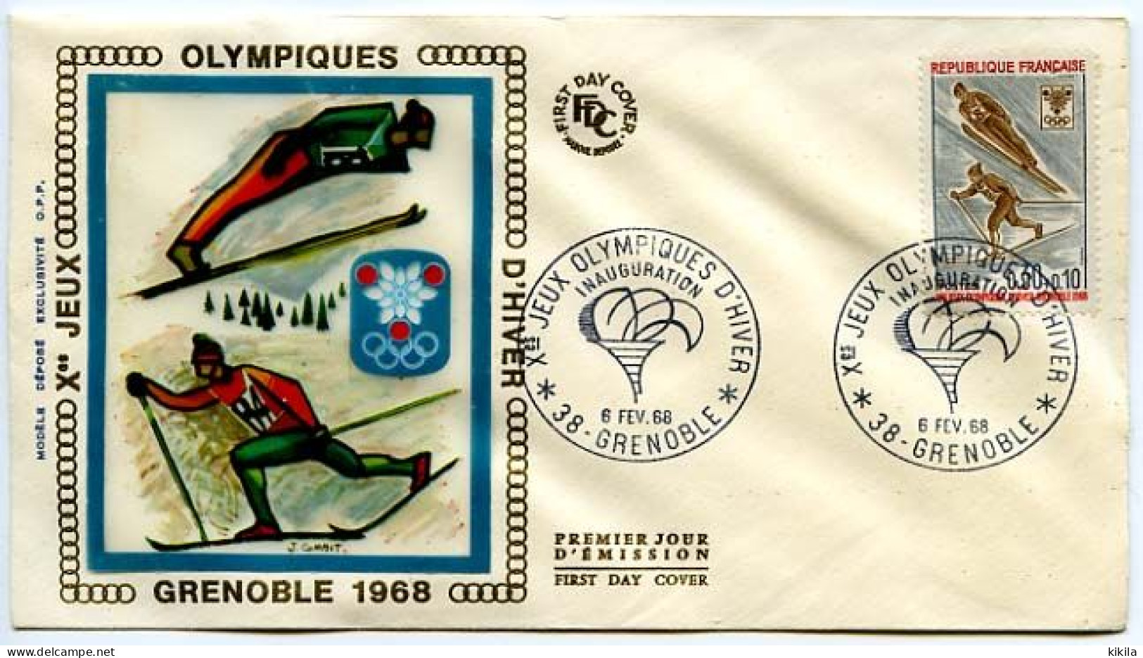 5 FDC Des Xèmes Jeux Olympiques D'Hiver De Grenoble 1968  Olympic Games  Ouverture Des J.O. 6 Février 1968 - 1960-1969