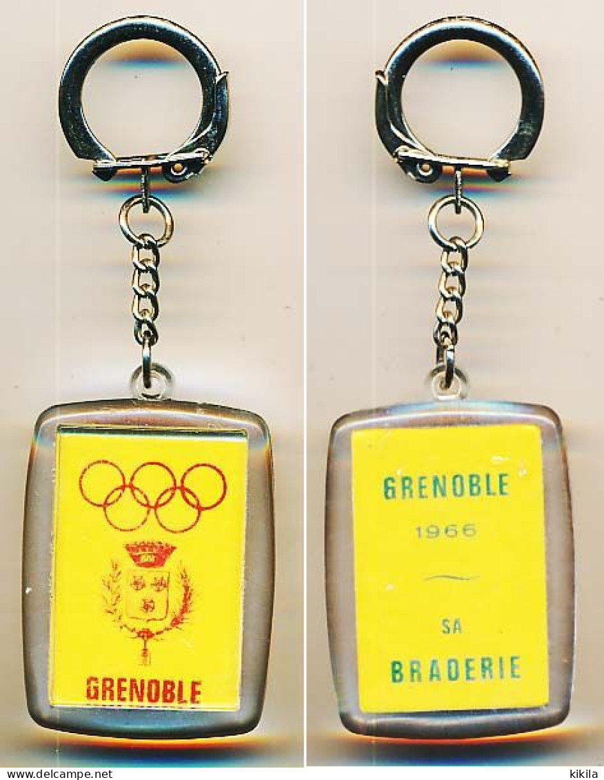 Porte-clefs "Grenoble 1966 Sa Braderie" X° Jeux Olympiques D'Hiver De Grenoble 1968 Olympic Games 68 - Autres & Non Classés