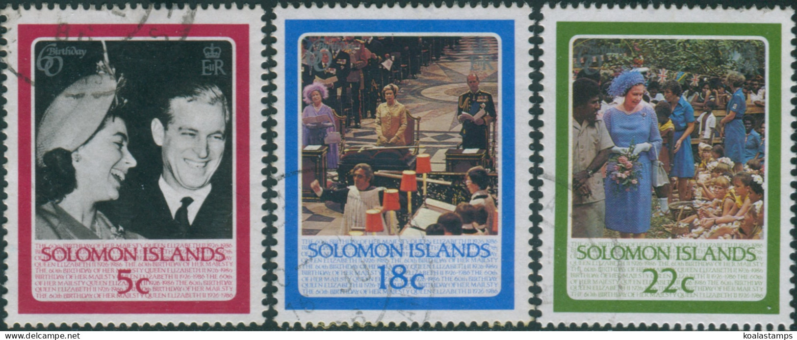 Solomon Islands 1986 SG562-566 QEII Birthday Set Part FU - Salomoninseln (Salomonen 1978-...)