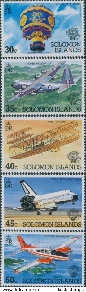 Solomon Islands 1983 SG493-497 Manned Flight Set MNH - Solomon Islands (1978-...)