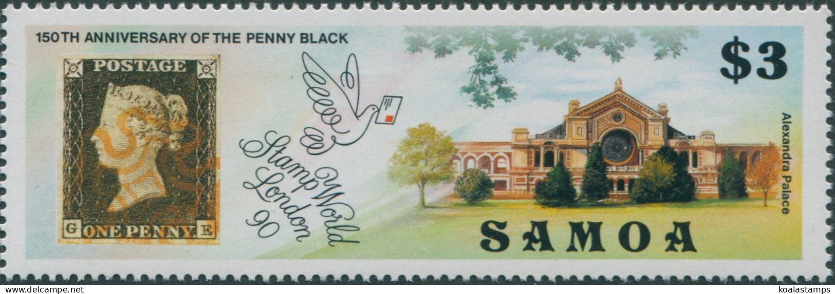Samoa 1990 SG846 $3 Stampworld London Penny Black MNH - Samoa