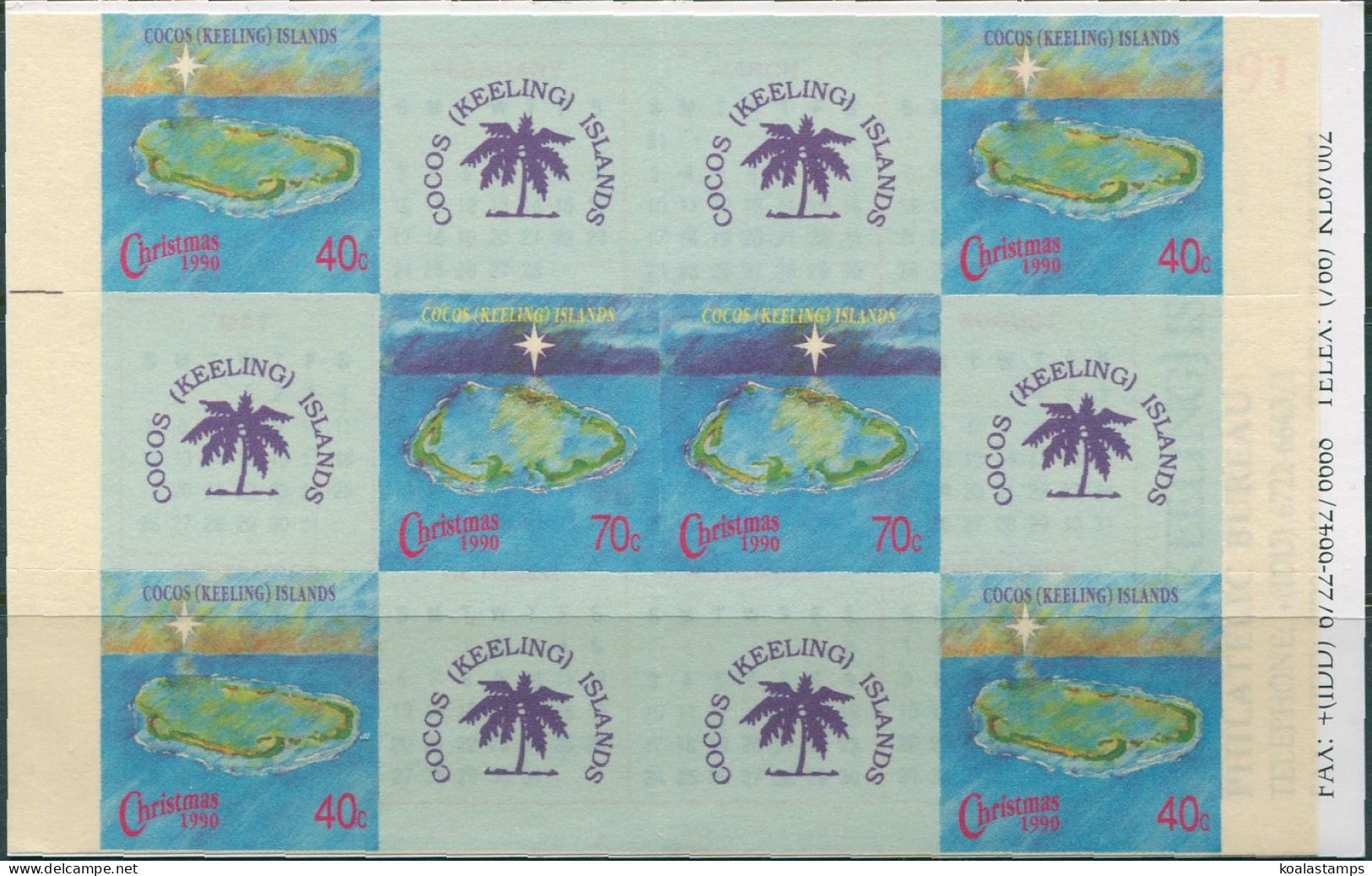 Cocos Islands 1990 SG231B Christmas Booklet MNH - Islas Cocos (Keeling)