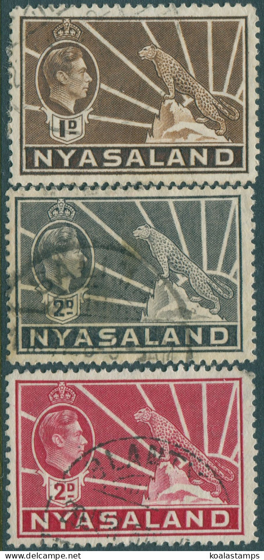 Nyasaland 1938 SG131-133a KGVI Symbol Of The Protectorate (3) FU - Malawi (1964-...)