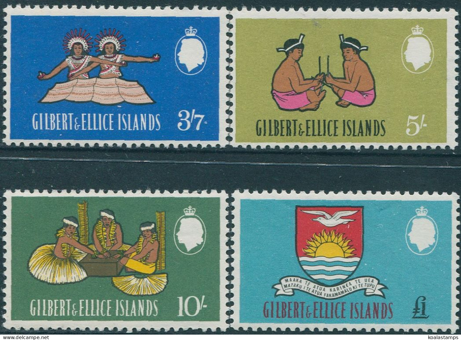Gilbert & Ellice Islands 1965 SG100-103 Culture Arms High Values MNH - Islas Gilbert Y Ellice (...-1979)