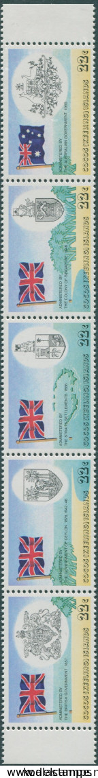 Cocos Islands 1980 SG53a Territorial Status Strip MNH - Cocoseilanden