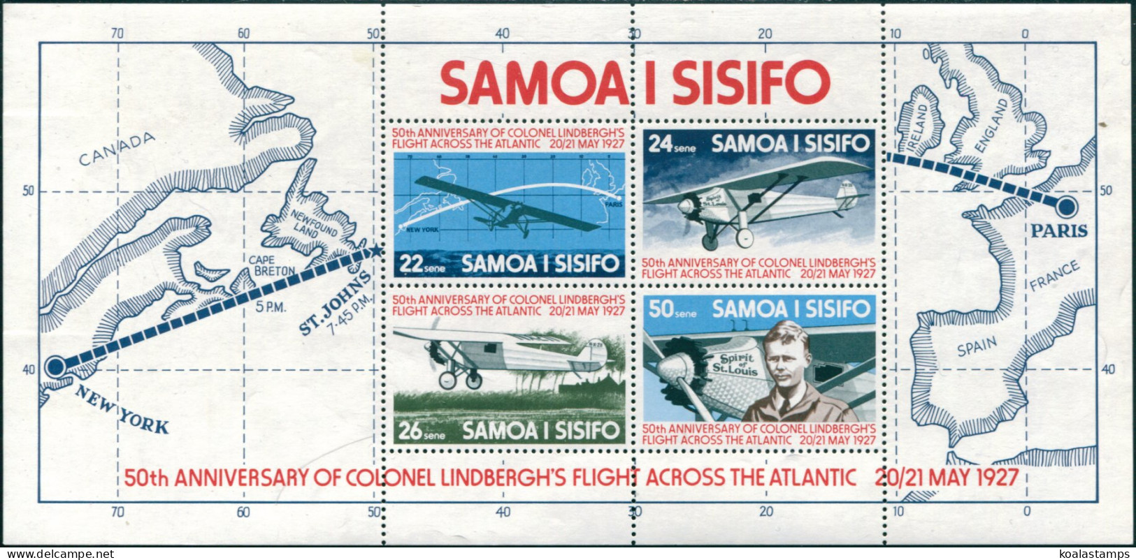 Samoa 1977 SG487 Lindbergh Flight MS MNH - Samoa (Staat)