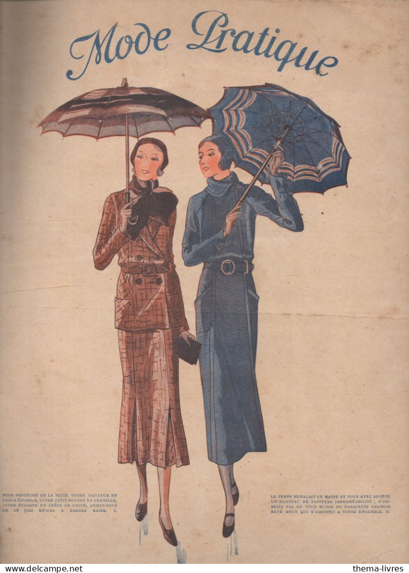 Revue  MODE PRATIQUE  N° 9 Du 28 Fevrier 1931   Avec Belle Couverture Illustrée    (CAT4084 / 31/ ,09) - Moda