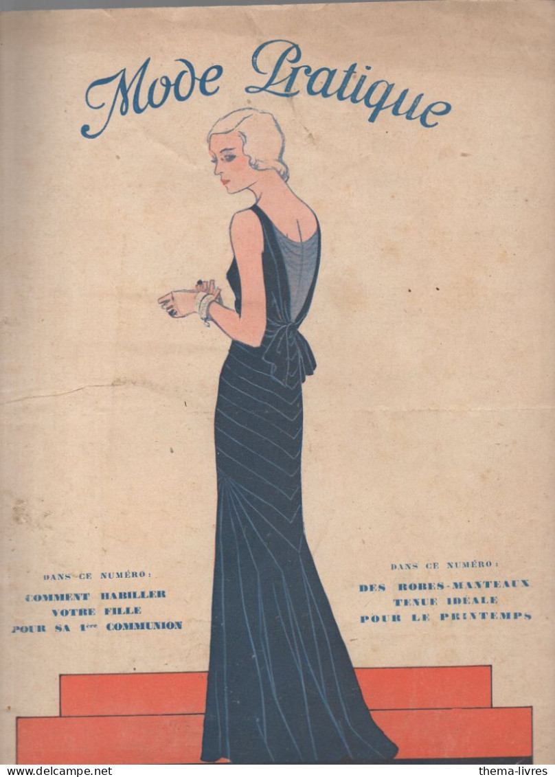 Revue  MODE PRATIQUE  N° 9 Du 27  Fevrier 1932 Avec Belle Couverture Illustrée    (CAT4084 / 32 /09) - Moda