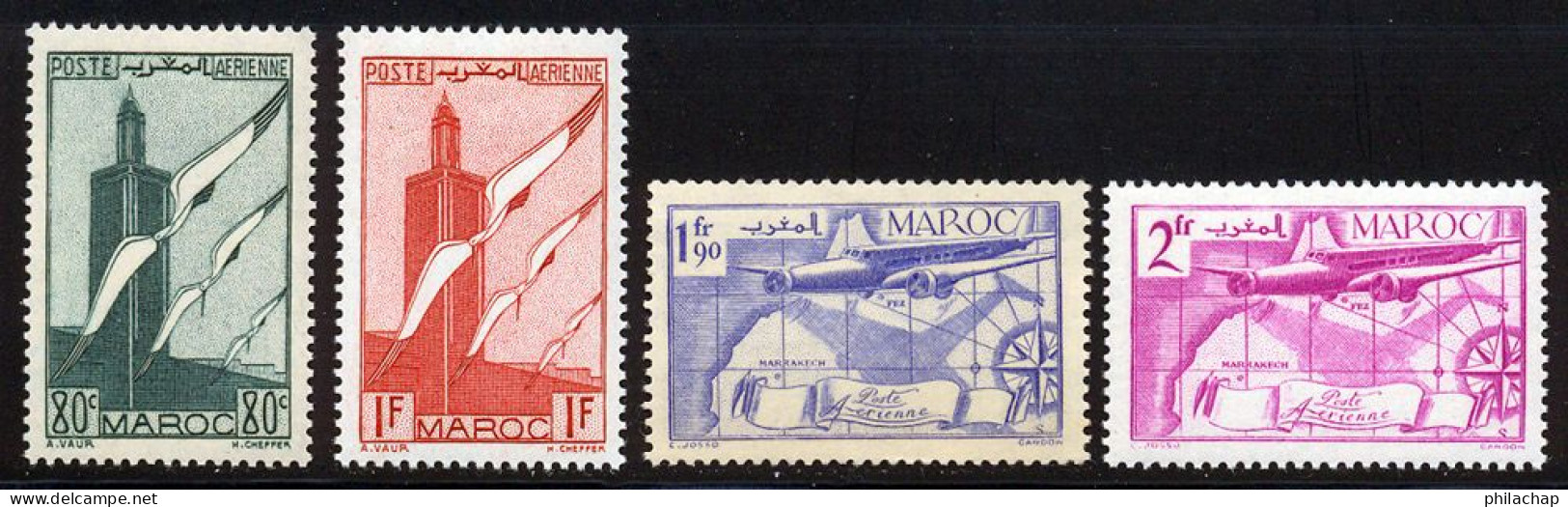 Maroc PA 1939 Yvert 43 / 46 ** TB Bord De Feuille - Poste Aérienne
