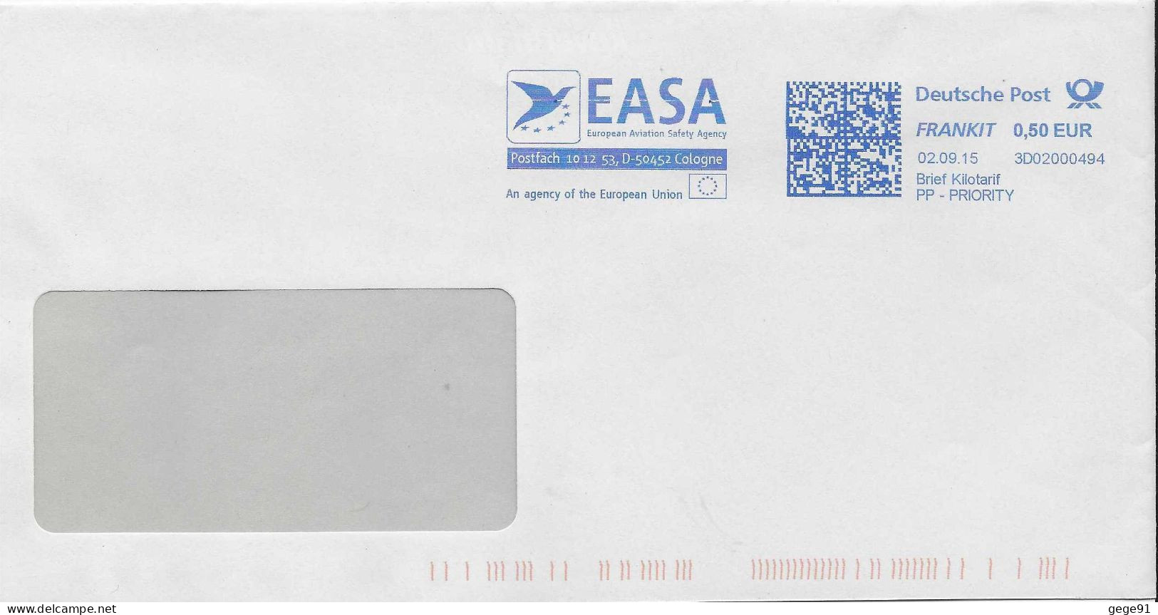 Ema Francotyp Postalia - EASA - Agence Européenne De La Sécurité Aérienne - Enveloppe Entière - Frankeermachines (EMA)