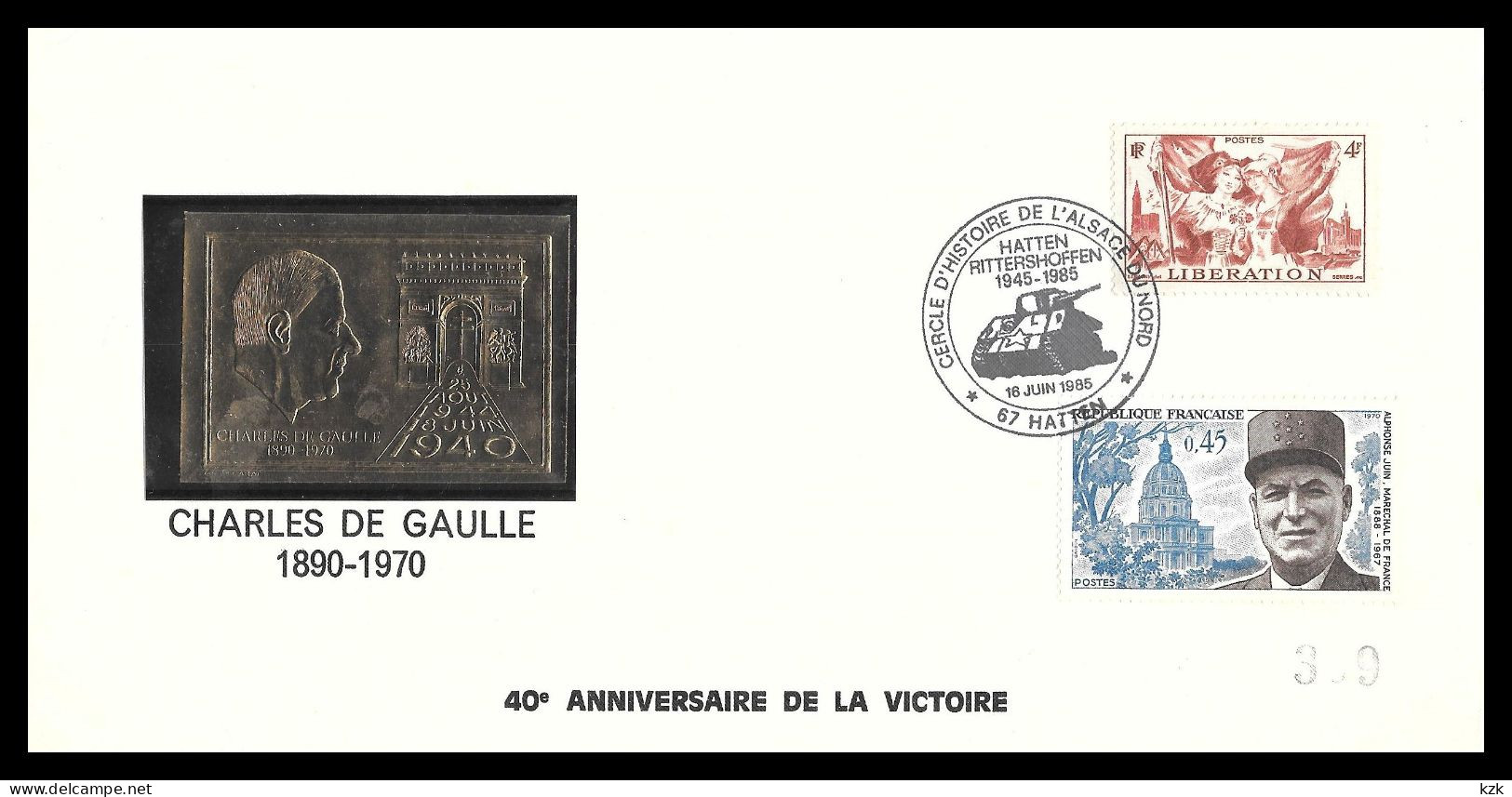 1 26	-	327	40ème Anniversaire De La Victoire - Hatten 18/06 1995 - De Gaulle (General)