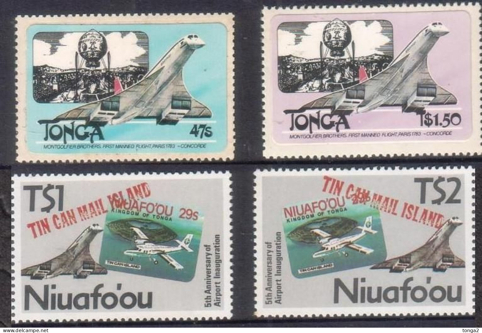 Tonga 1983 And  Niuafo'ou 1988 MNH Concorde, - Concorde