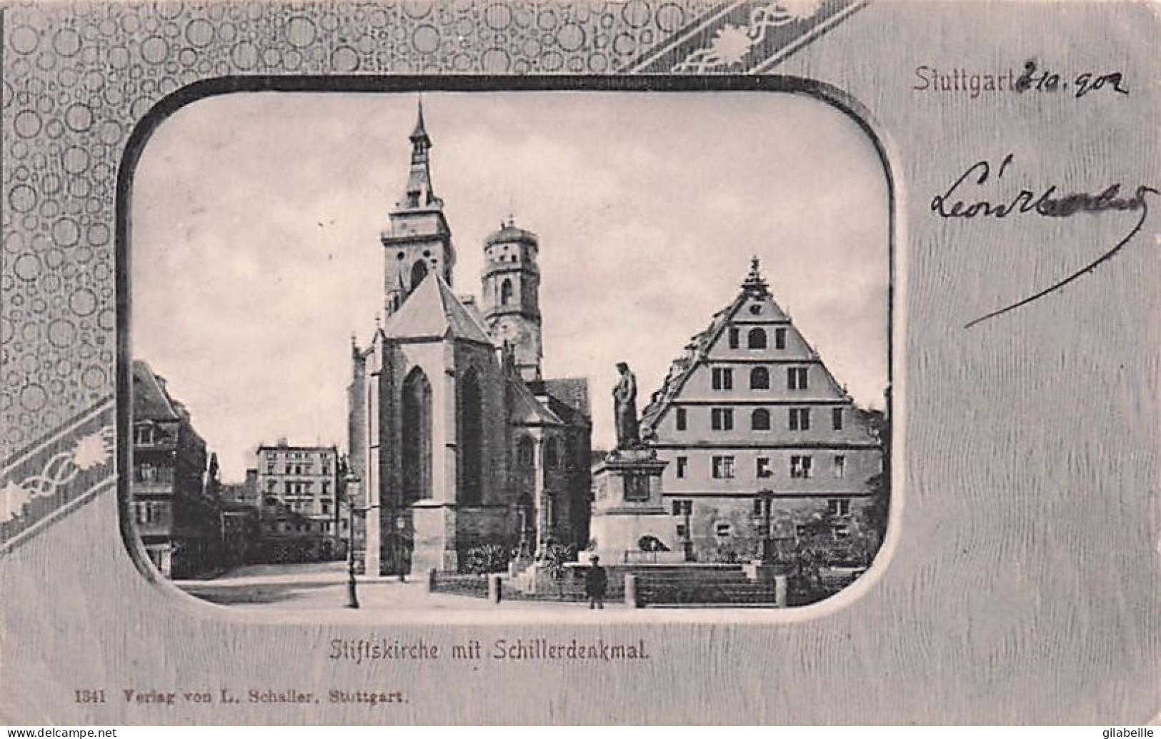 STUTTGART - Stifskirche Mit Schillerdenkmal - 1902 - Stuttgart