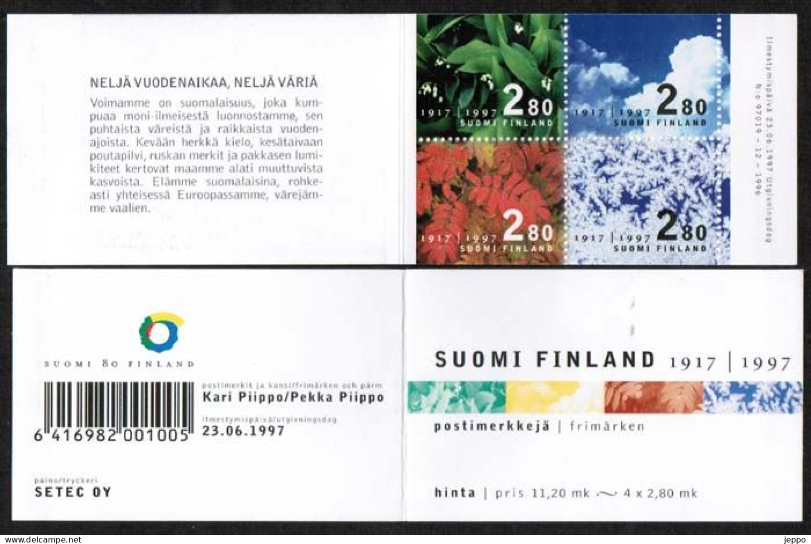 1997 Finland, Independent Finland 80 Years Booklet  MNH **. - Cuadernillos