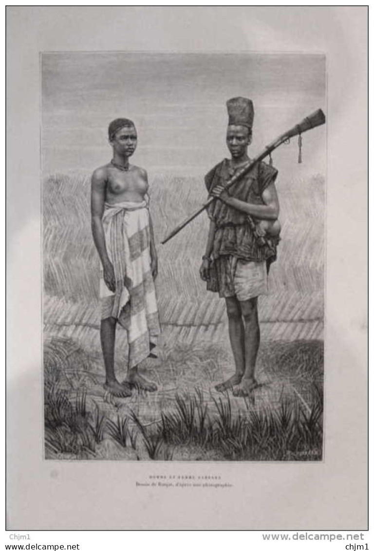 Homme Et Femme Bambara - Page Original 1887 - Historical Documents