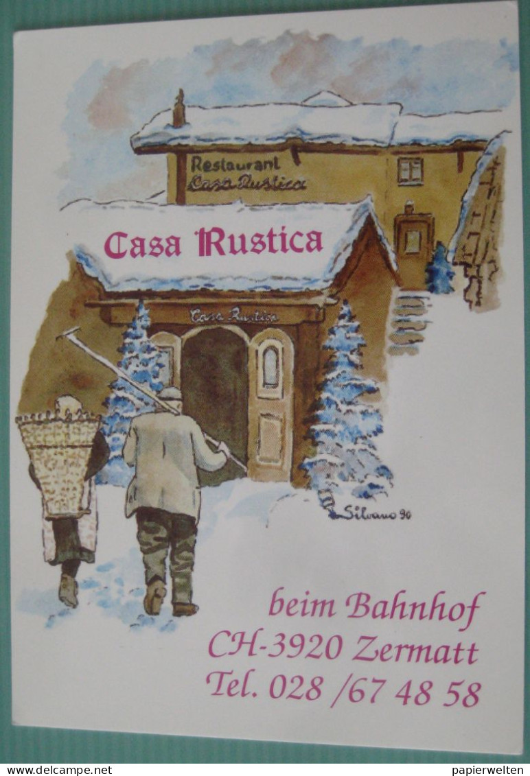 Zermatt (VS) - Künstlerkarte Bar Restaurant Casa Rustica Beim Bahnhof - Zermatt