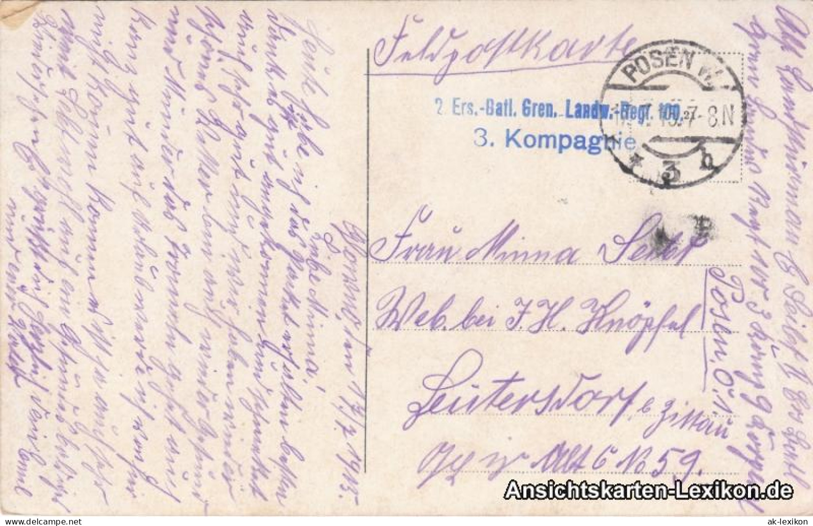 Postcard Posen Poznań Schloß, Post Und Bank 1915  - Pologne