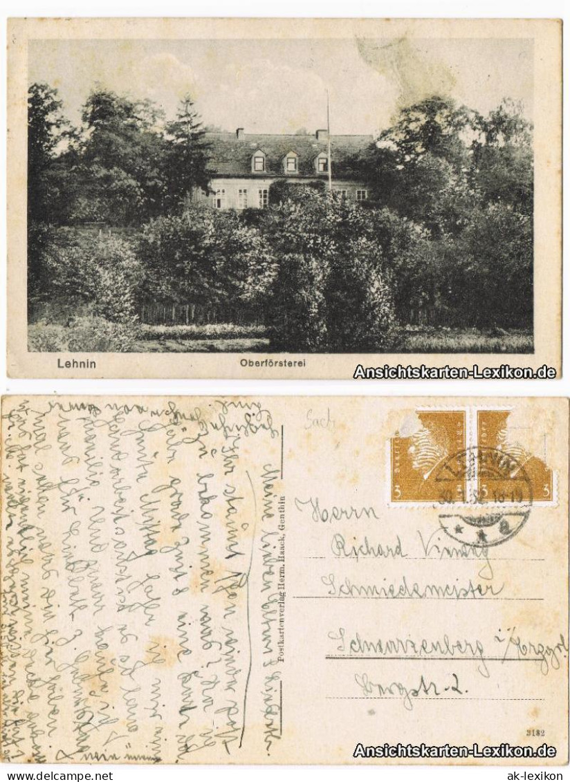 Ansichtskarte Kloster Lehnin Oberförsterei 1932 - Lehnin