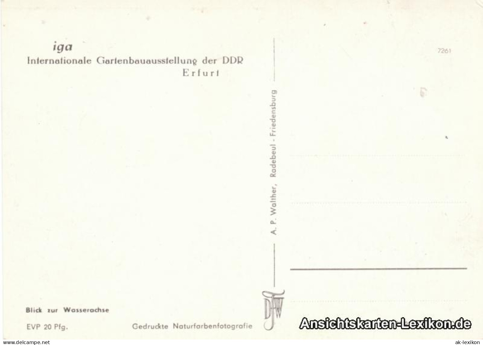 Erfurt Wasserachse - Internationale Gartenbauausstellung Der DDR (IGA) 1969 - Erfurt