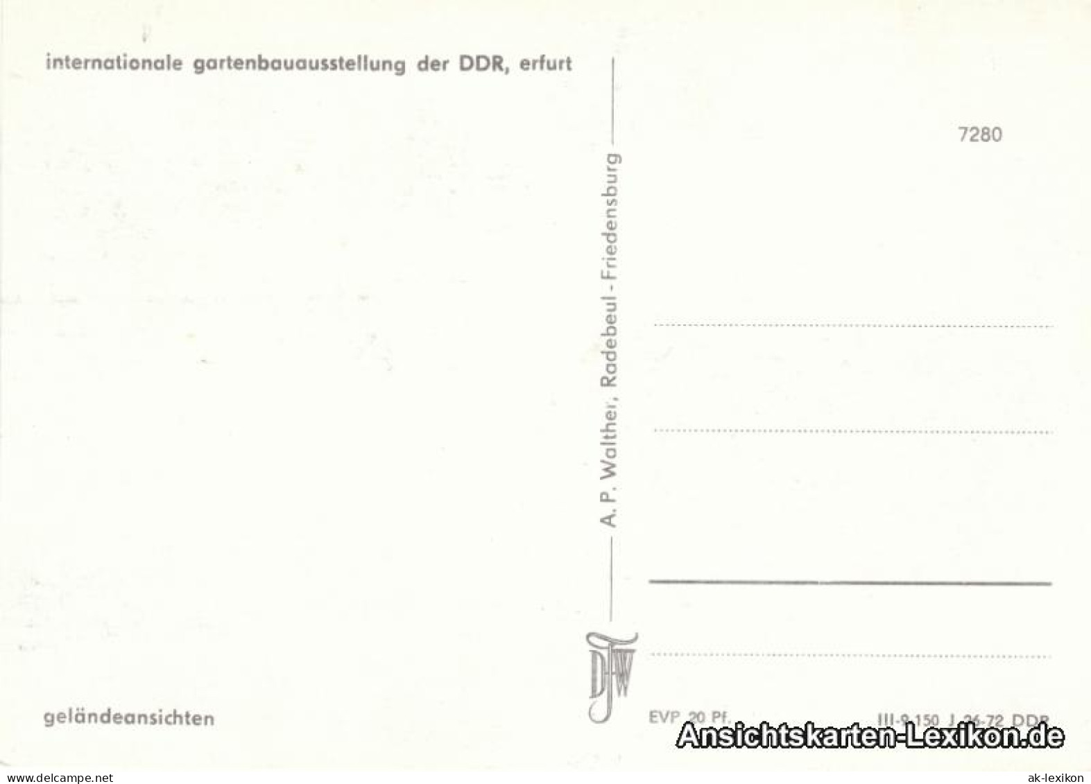 Erfurt Geländeansicht - Internationale Gartenbauausstellung Der DDR (IGA) 1972  - Erfurt