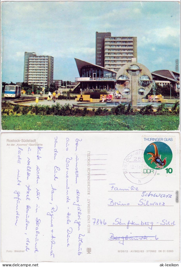 Südstadt Rostock An Der "Kosmos"-Gaststätte Mit Springbrunnen 1983 - Rostock