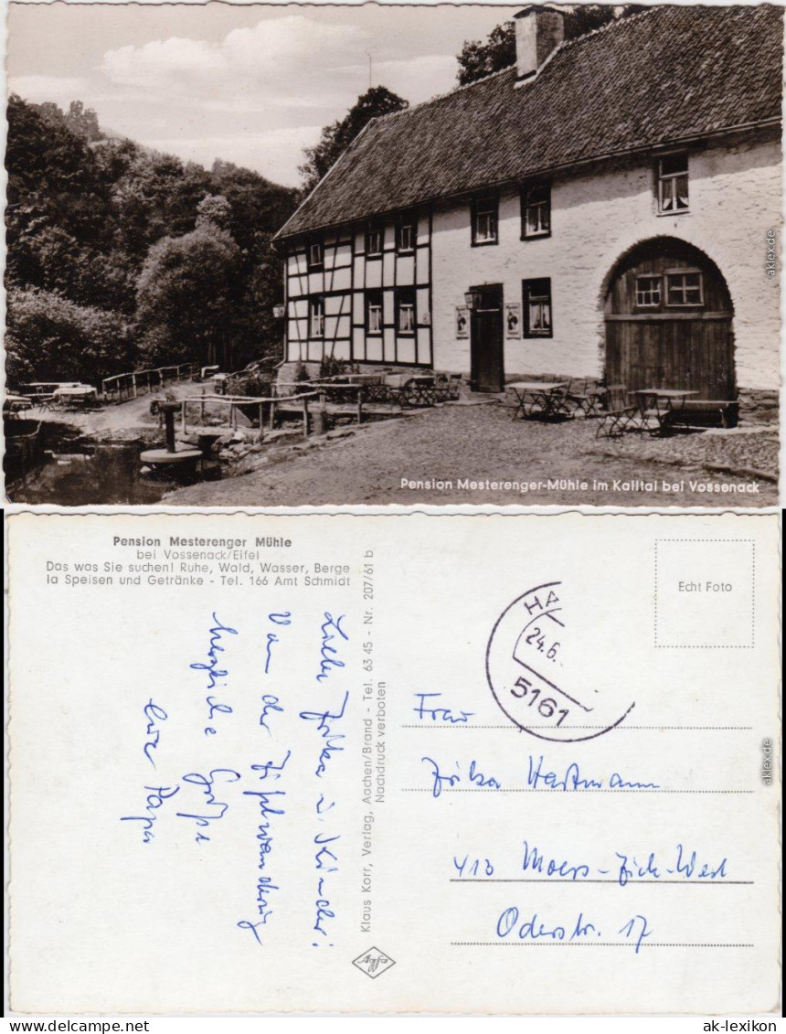 Foto Ansichtskarte Vossenack Pension "Mesterenger Mühle" - Außenansicht 1961 - Autres & Non Classés