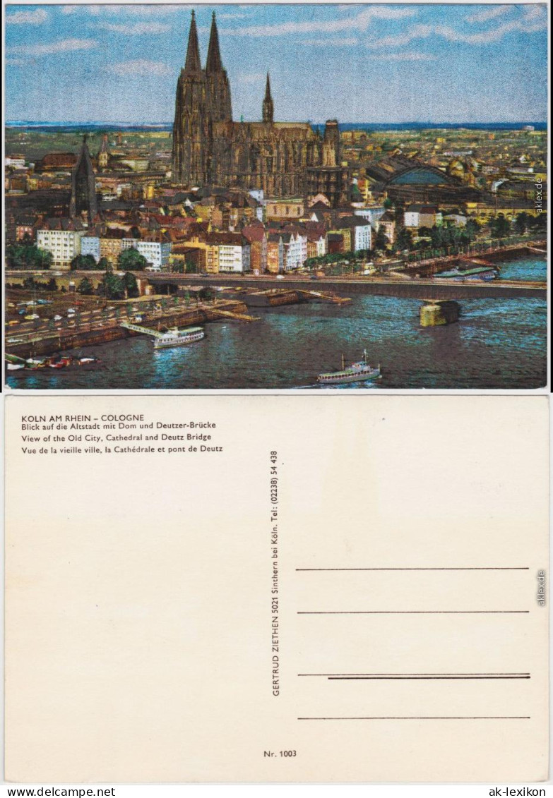 Köln Altstadt Mit Dom Und Deutzer-Brücke  1980 Silber-Effekt - Koeln