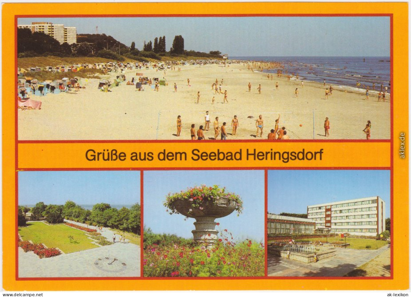 Heringsdorf Usedom Strand, Promenade Mit Sonnenuhr, Blumenschale, Außen  1985 - Other & Unclassified