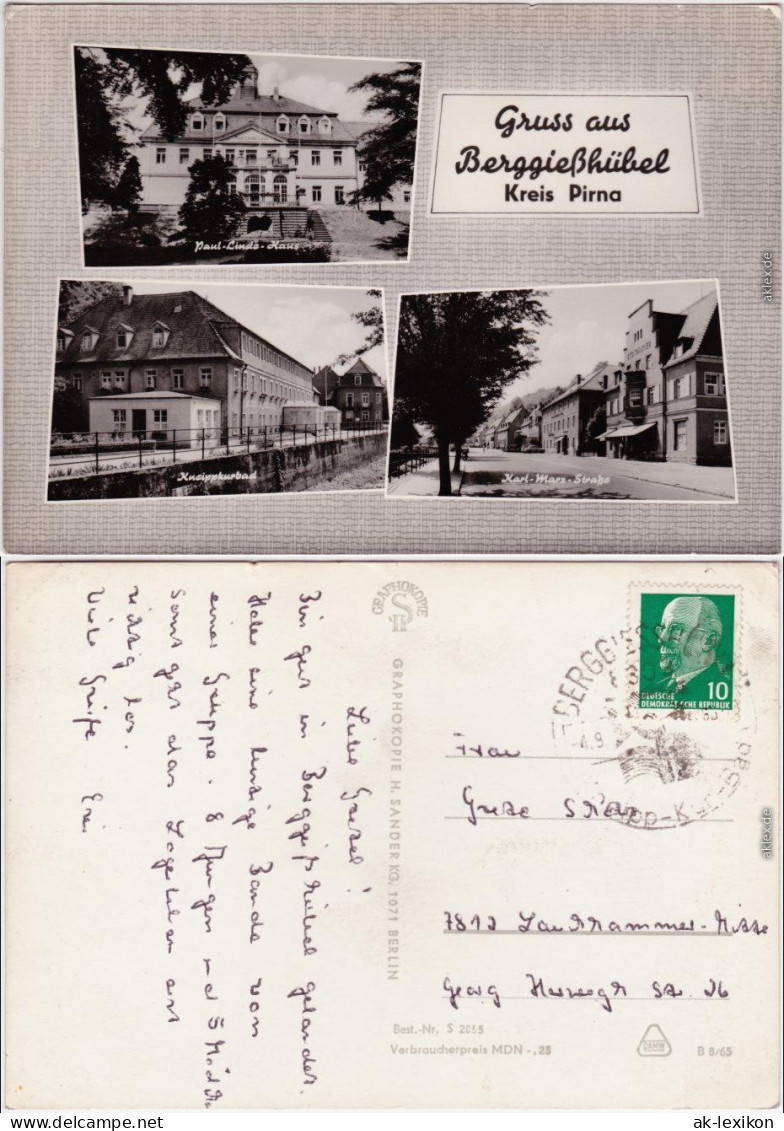 Berggießhübel  Gottleuba Paul-Linda-Haus, Kneippkurbad, Karl-Marx-Straße 1965 - Bad Gottleuba-Berggiesshuebel