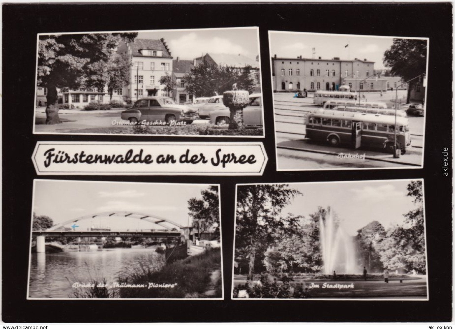 Fürstenwalde Ottomar-Gaschke-Platz, Bahnhof  Autobusse, Brücke 1967 - Fuerstenwalde