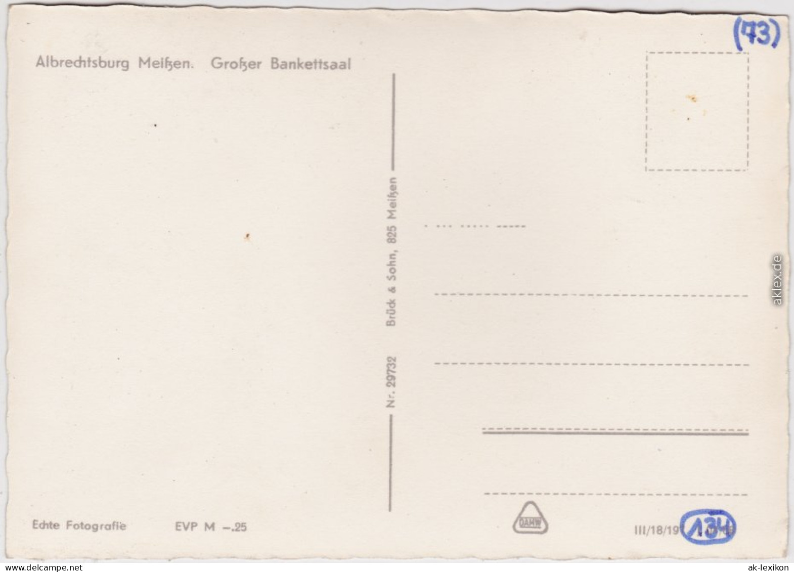 Fotokarte Meißen Großer Bankettsaal Schloss Albrechtsburg 1976 - Meissen