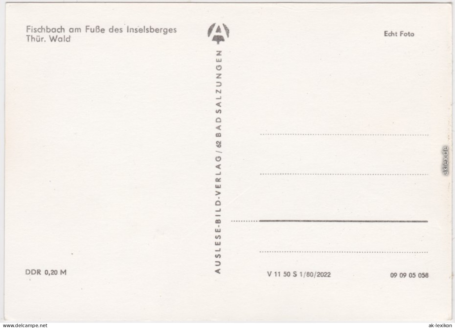 Fischbach (Inselberg)-Waltershausen Fischbach Am Fuße Des Inselberges 1980 - Waltershausen